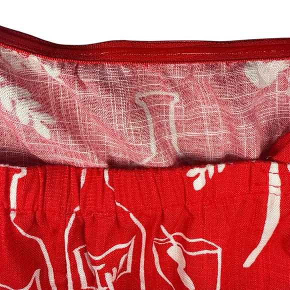 Paper Heart Anthropologie Resort Wear Red Linen Blend Wine Print Maxi Dress NWT - Picture 11 of 13